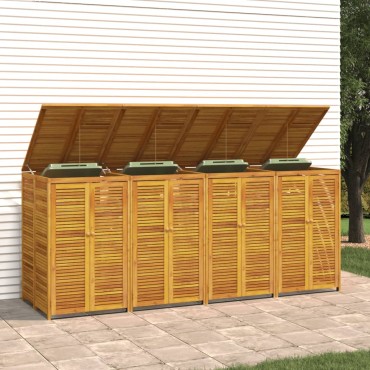vidaXL Πλαίσιο Τετραπλού Κάδου Απορριμάτων 280x89x117 εκ. Μασίφ Ακακία
