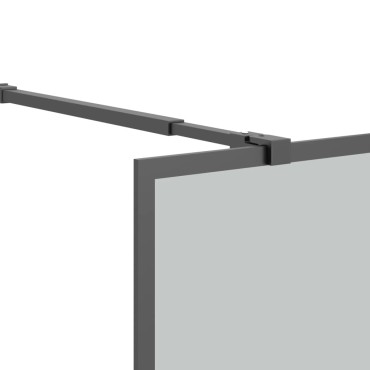 vidaXL Διαχωριστικό Ντους με Ράφι Μαύρο 100x195εκ. Γυαλί ESG&Αλουμίνιο