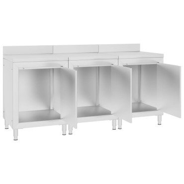 vidaXL Ερμάριο Πάγκος Εργασίας 180 x 60 x 96 εκ. από Ανοξείδωτο Ατσάλι