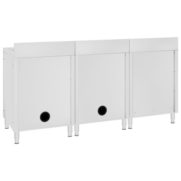 vidaXL Λάντζα Κλειστή με Ερμάριο 180 x 60 x 96 εκ. Ανοξείδωτο Ατσάλι