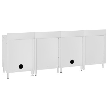 vidaXL Λάντζα Κλειστή με Ερμάριο 240 x 60 x 96 εκ. Ανοξείδωτο Ατσάλι