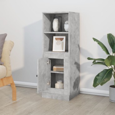 vidaXL Ντουλάπι Γκρι Σκυροδέματος 36x35,5x103,5cm Επεξεργασμένο Ξύλο 1 τεμ.