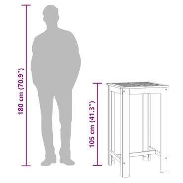 vidaXL Τραπέζι Μπαρ Κήπου 60x60x105cm από Μασίφ Ξύλο Ακακίας 1 τεμ.