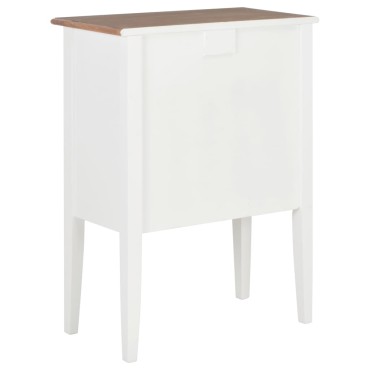 vidaXL Συρταριέρα Λευκή 54x30x80cm από Μασίφ Ξύλο 1 τεμ.