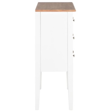 vidaXL Συρταριέρα Λευκή 54x30x80cm από Μασίφ Ξύλο 1 τεμ.