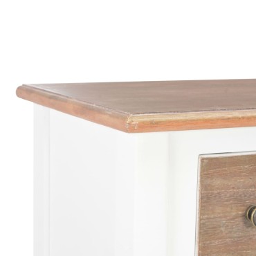 vidaXL Συρταριέρα Λευκή 54x30x80cm από Μασίφ Ξύλο 1 τεμ.