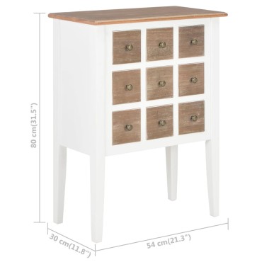 vidaXL Συρταριέρα Λευκή 54x30x80cm από Μασίφ Ξύλο 1 τεμ.