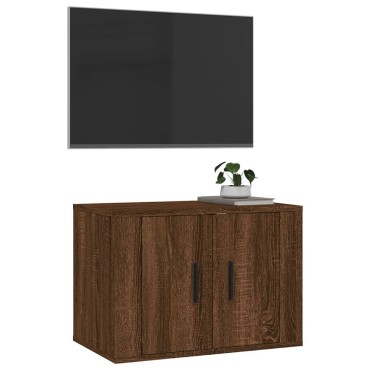 vidaXL Έπιπλο Τηλεόρασης Επιτοίχιο Καφέ Δρυς 57x34,5x40cm