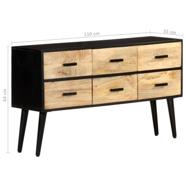 vidaXL Μπουφές 110x33x64cm από Μασίφ Ξύλο Μάνγκο 1 τεμ.