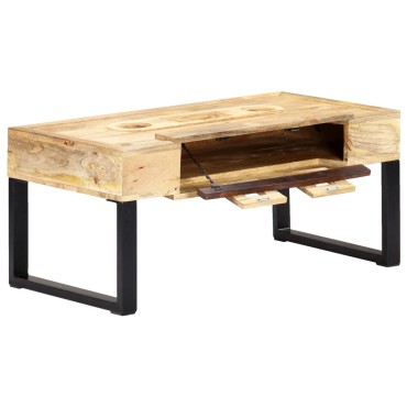vidaXL Τραπέζι Σαλονιού Στιλ Κασέτας 100x52x45cm Μασίφ Ξύλο Μάνγκο 1 τεμ.