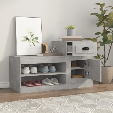 vidaXL Παπουτσοθήκη Γκρι Σκυροδέματος 100x42x60cm Επεξεργασμένο Ξύλο