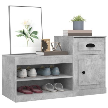 vidaXL Παπουτσοθήκη Γκρι Σκυροδέματος 100x42x60cm Επεξεργασμένο Ξύλο