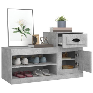 vidaXL Παπουτσοθήκη Γκρι Σκυροδέματος 100x42x60cm Επεξεργασμένο Ξύλο