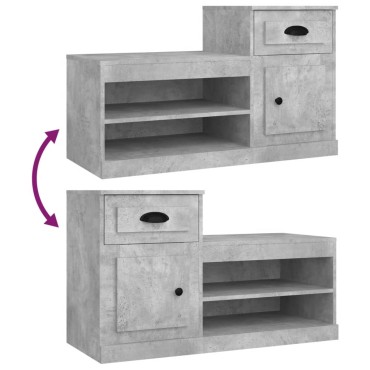 vidaXL Παπουτσοθήκη Γκρι Σκυροδέματος 100x42x60cm Επεξεργασμένο Ξύλο
