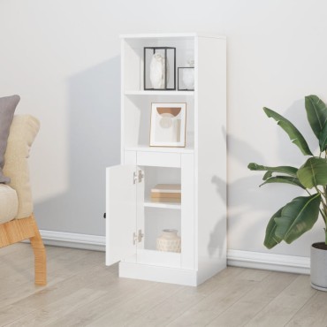 vidaXL Ντουλάπι Γυαλιστερό λευκό 36x35,5x103,5 από Επεξεργασμένο Ξύλο 36x35,5x103,5cm 1 τεμ.