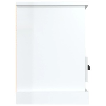 vidaXL Έπιπλο Τηλεόρασης Γυαλ. Λευκό 100x35x50cm Επεξεργασμένο Ξύλο
