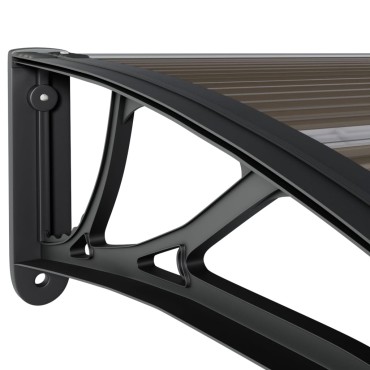 vidaXL Στέγαστρο Πόρτας Μαύρο 350 x 100 εκ. από Πολυκαρβονικό