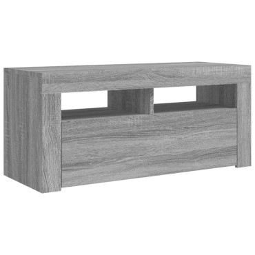 vidaXL Έπιπλο Τηλεόρασης με LED Γκρι Sonoma 90x35x40cm
