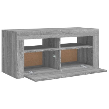 vidaXL Έπιπλο Τηλεόρασης με LED Γκρι Sonoma 90x35x40cm