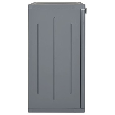 vidaXL Ντουλάπι Αποθήκευσης Κήπου Γκρι 65x45x88cm από Ρατάν PP 1 τεμ.