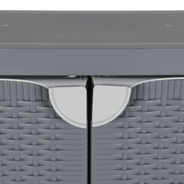 vidaXL Ντουλάπι Αποθήκευσης Κήπου Γκρι 65x45x88cm από Ρατάν PP 1 τεμ.