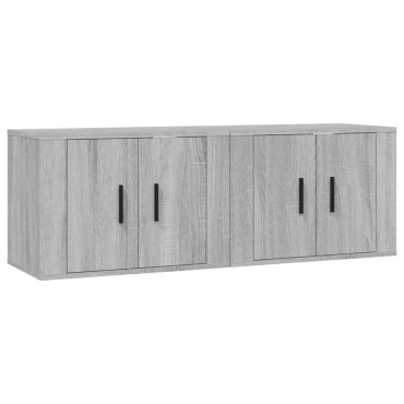 vidaXL Έπιπλα Τηλεόρασης Επιτοίχια 2 τεμ. Γκρι Sonoma 57x34,5x40cm