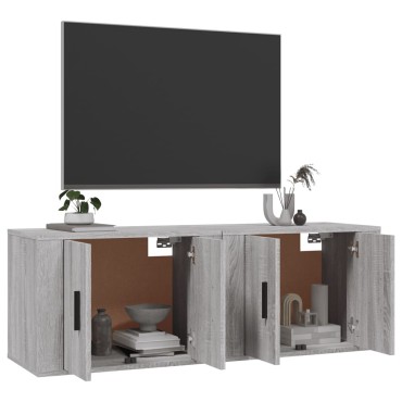 vidaXL Έπιπλα Τηλεόρασης Επιτοίχια 2 τεμ. Γκρι Sonoma 57x34,5x40cm