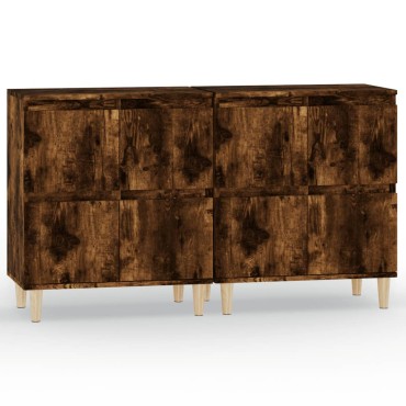 vidaXL Ντουλάπια 2 τεμ. Καπνιστή Δρυς 60x35x70cm Επεξεργασμένο Ξύλο