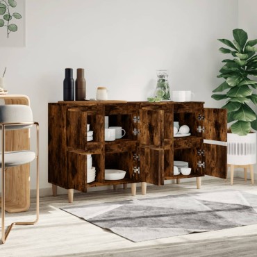 vidaXL Ντουλάπια 2 τεμ. Καπνιστή Δρυς 60x35x70cm Επεξεργασμένο Ξύλο