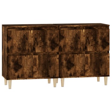 vidaXL Ντουλάπια 2 τεμ. Καπνιστή Δρυς 60x35x70cm Επεξεργασμένο Ξύλο