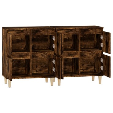 vidaXL Ντουλάπια 2 τεμ. Καπνιστή Δρυς 60x35x70cm Επεξεργασμένο Ξύλο