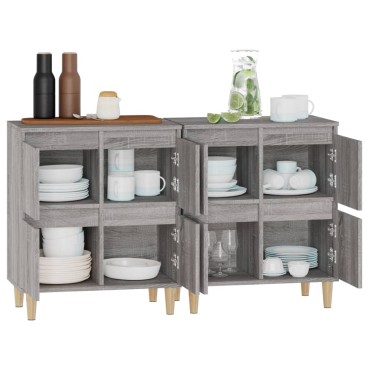 vidaXL Ντουλάπι 2 τεμ. Γκρι Sonoma 60x35x70cm από Επεξεργασμένο Ξύλο