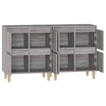 vidaXL Ντουλάπι 2 τεμ. Γκρι Sonoma 60x35x70cm από Επεξεργασμένο Ξύλο