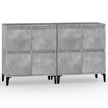 vidaXL Ντουλάπια 2 τεμ. Γκρι Σκυροδέματος 60x35x70cm Επεξεργ. Ξύλο