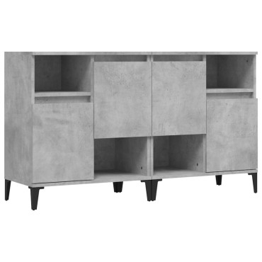 vidaXL Ντουλάπια 2 τεμ. Γκρι Σκυροδέματος 60x35x70cm Επεξεργ. Ξύλο