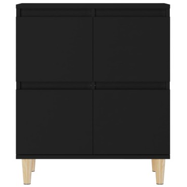 vidaXL Ντουλάπια 3 τεμ. Μαύρα 60x35x70cm Επεξεργασμένο Ξύλο