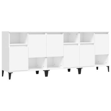 vidaXL Ντουλάπια 3 τεμ. Λευκό 60x35x70cm Επεξεργασμένο Ξύλο