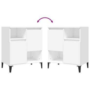 vidaXL Ντουλάπια 3 τεμ. Λευκό 60x35x70cm Επεξεργασμένο Ξύλο