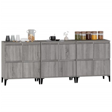 vidaXL Ντουλάπι 3 τεμ. Γκρι Sonoma 60x35x70cm από Επεξεργασμένο Ξύλο