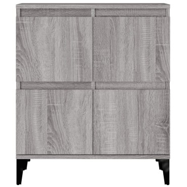 vidaXL Ντουλάπι 3 τεμ. Γκρι Sonoma 60x35x70cm από Επεξεργασμένο Ξύλο