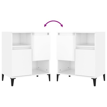 vidaXL Ντουλάπια 3 τεμ. Γυαλιστ. Λευκό 60x35x70cm Επεξεργασμένο Ξύλο