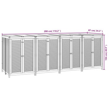 vidaXL Μπαούλο Αποθήκευσης Κήπου 280x87x104cm από Μασίφ Ξύλο Ακακίας 1 τεμ.