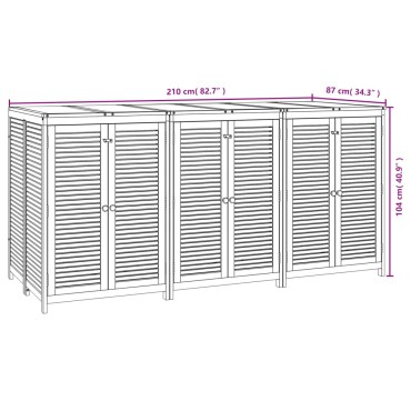 vidaXL Μπαούλο Αποθήκευσης Κήπου 210x87x104cm από Μασίφ Ξύλο Ακακίας 1 τεμ.