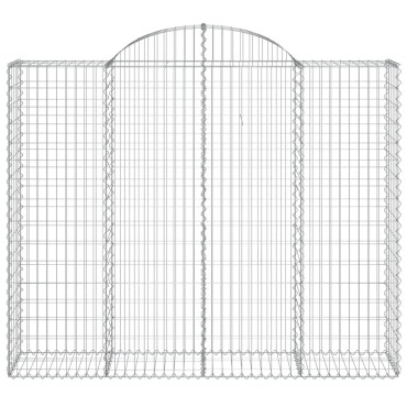 vidaXL Συρματοκιβώτια Τοξωτά 14 τεμ. 200x50x160/180 εκ. Γαλβαν. Ατσάλι