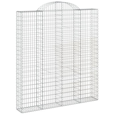 vidaXL Συρματοκιβώτια Τοξωτά 5 τεμ. 200x30x220/240 εκ. Γαλβαν. Ατσάλι