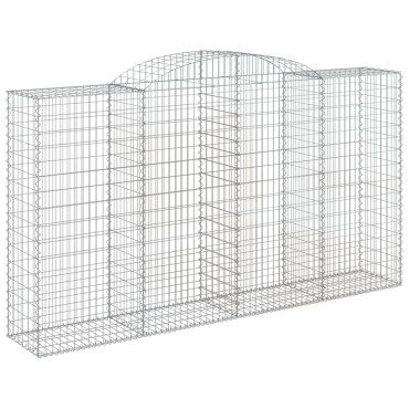 vidaXL Συρματοκιβώτια Τοξωτά 6 τεμ. 300x50x160/180 εκ. Γαλβαν. Ατσάλι