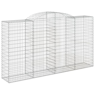vidaXL Συρματοκιβώτια Τοξωτά 9 τεμ. 300x50x160/180 εκ. Γαλβαν. Ατσάλι