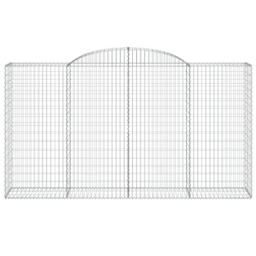 vidaXL Συρματοκιβώτια Τοξωτά 9 τεμ. 300x50x160/180 εκ. Γαλβαν. Ατσάλι