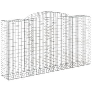 vidaXL Συρματοκιβώτια Τοξωτά 8 τεμ. 300x50x160/180 εκ. Γαλβαν. Ατσάλι