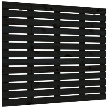 vidaXL Κεφαλάρι Τοίχου Μαύρο 141x3x91,5cm από Μασίφ Ξύλο Πεύκου 1 τεμ.